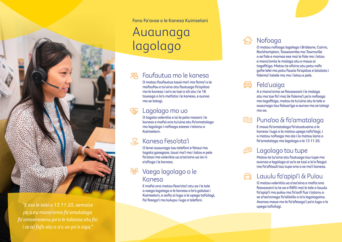 Customer Service Samoa Cancer Information and Support Services (Samoan) β Cancer Council ...