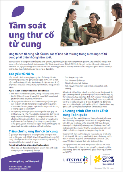 Lifestyle 6 Cervical Cancer Screening (Vietnamese) PDF Download