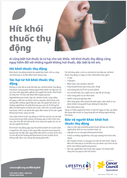Lifestyle 6 Second-hand smoke (Vietnamese) PDF Download
