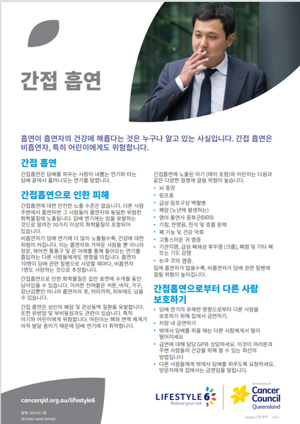 Lifestyle 6 Second-hand smoke (Korean) PDF Download
