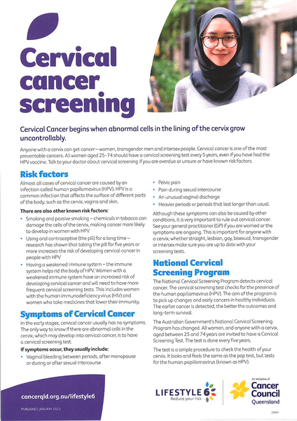 Lifestyle 6 Cervical Cancer Screening