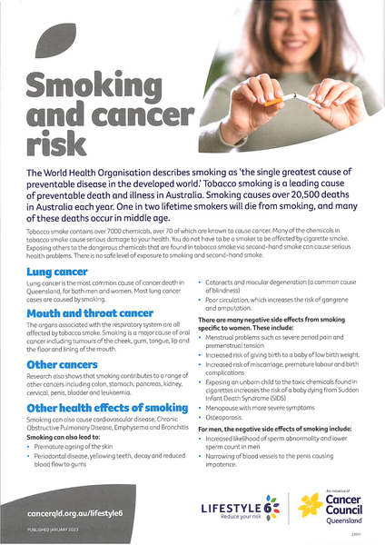 Lifestyle 6 Smoking and cancer risk (PDF Download)