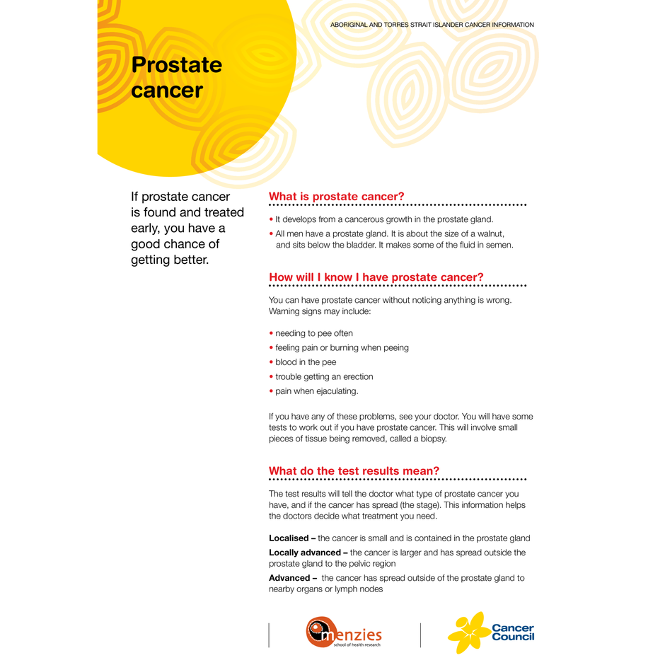 Prostate Cancer (PDF Download) – Cancer Council Queensland Resources