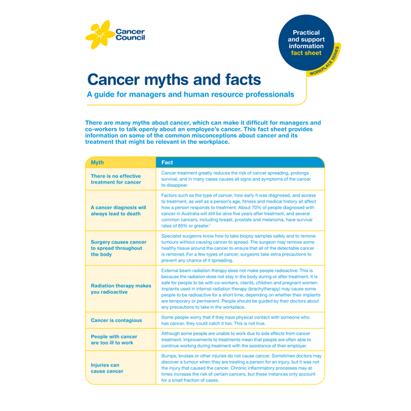 HR Series:  Cancer Myths and Facts (PDF Download)