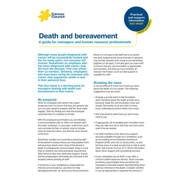 HR:  Death and Bereavement (PDF Download)