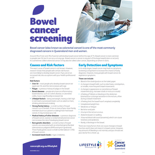 Lifestyle 6 Bowel Cancer Screening (PDF Download)