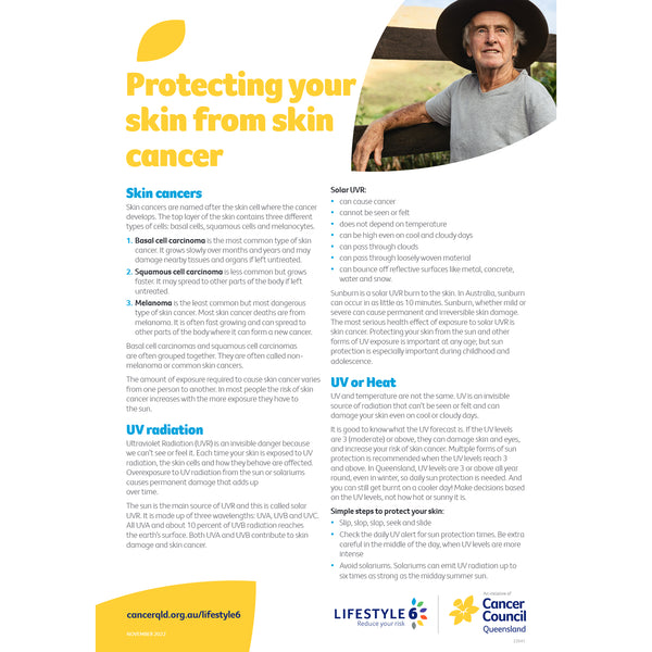 Lifestyle 6 Protecting your skin from skin cancer